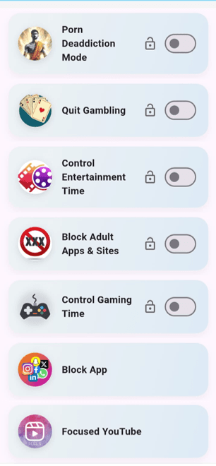 V18 app showing its seven digital protection services